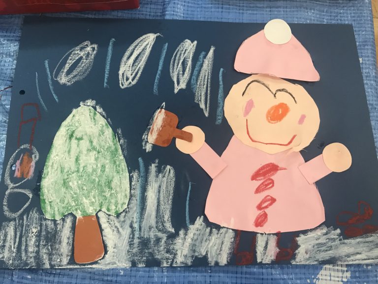 大東市 保育園 泉保育園 製作 雪のペンキやさん 泉保育園・灰塚保育園・新町保育園（大東市）